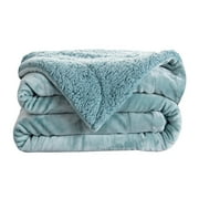 Weighted Blanket 15lbs for Queen Bed, Cottonblue Sherpa Flannel Weighted Blanket for Adults, Fuzzy Soft Sherpa Flannel Weighted Blanket Throw, Cozy Plush Blanket for Sofa Bed,27.5x39.3 inches,Slate
